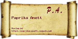 Paprika Anett névjegykártya